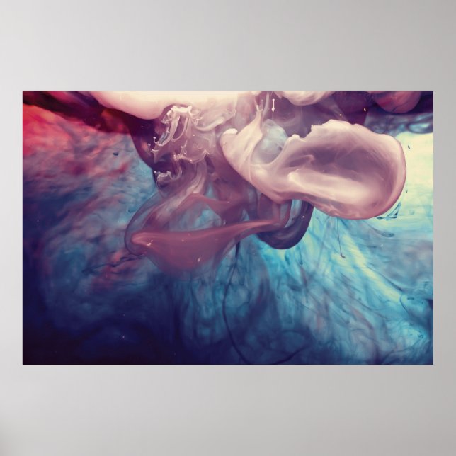 Bläck i Vatten Abstrakt Fotografi Poster (Framsidan)