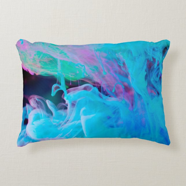 bläck i vattenabstrakt, akryl, konst, konst, konst prydnadskudde (Framsidan)