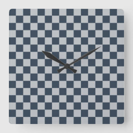 Black ice checkered board pattern fyrkantig klocka