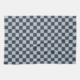 Black ice checkered board pattern kökshandduk