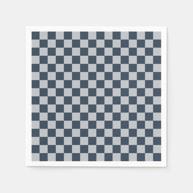 Black ice checkered board pattern pappersservett (Framsidan)