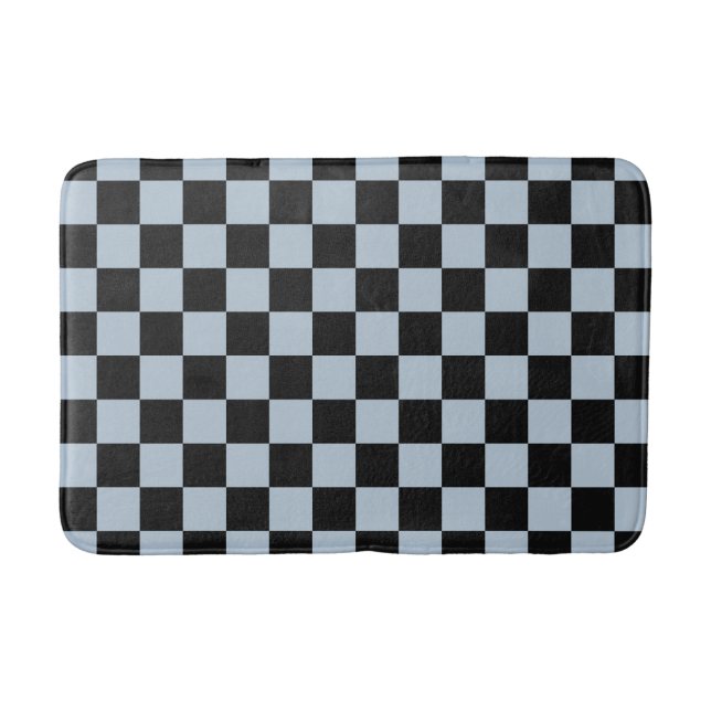 Black ice checkered pattern badrumsmatta (Framsidan)