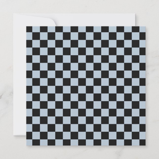 Black ice checkered pattern tack kort (Framsida)