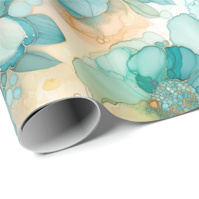 Bläck Illustration av skalad Gult Alcohol-utskrift Presentpapper (Rullad Hörn)