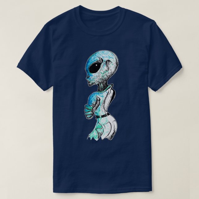 bläck illustrerar Grått space och science fiction  T Shirt (Design framsida)