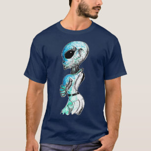 bläck illustrerar Grått space och science fiction T Shirt