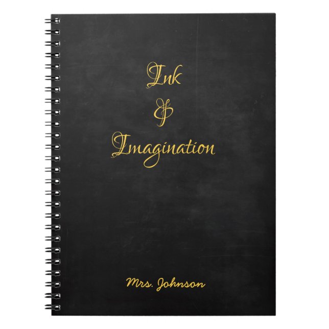 Bläck & Imagination Guld och Black Anteckningsbok (Framsidan)
