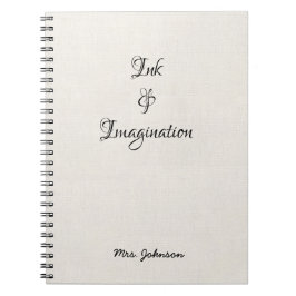 Bläck & Imagination - vit bärbar dator Anteckningsbok