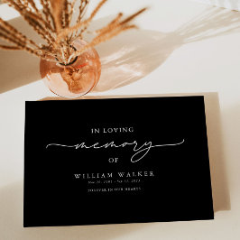 Black In Loving Memory Memorial Funeral Gästböcker