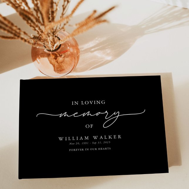 Black In Loving Memory Memorial Funeral Gästböcker (Skapare uppladdad)