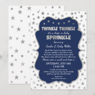 Bläck-in-sprinklingen Baby med Twinkle Twinkle-Twi Inbjudningar
