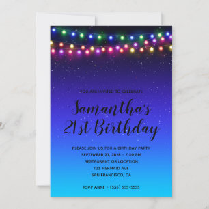 Black Indigo Aqua Starry Ombre Street Ljus Inbjudningar