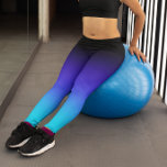 Black Indigo Blue och Aqua Gradient Leggings<br><div class="desc">En svart,  indigo lila och akvablått ombre. Övertoning för flerfärgad färg. Du kan lägga till ett textmeddelande för att skapa din egen personlig.</div>