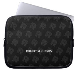 Black Initial pattern Laptop Case for Anyone Fodral