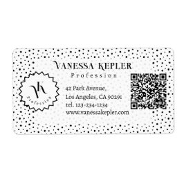 Black ink Polka dot Monogram Minimalist Modern. Fraktsedel
