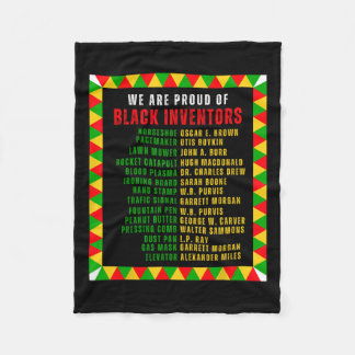 Black Inventors Proud Black History Månad Roots Fu Fleecefilt