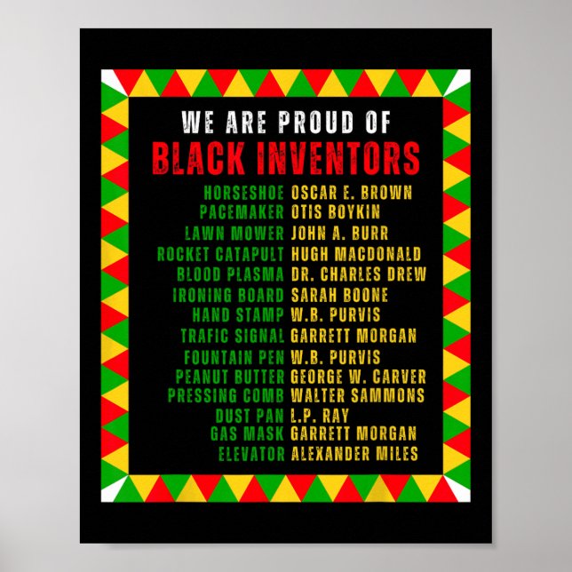 Black Inventors Proud Black History Månad Roots Fu Poster (Framsidan)