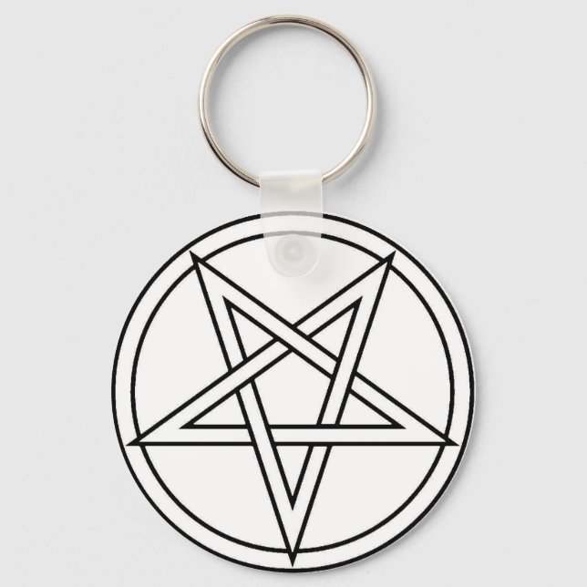 Black Inverterad Pentacle Nyckelring (Framsida)