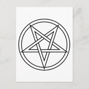 Black Inverterad Pentacle Vykort