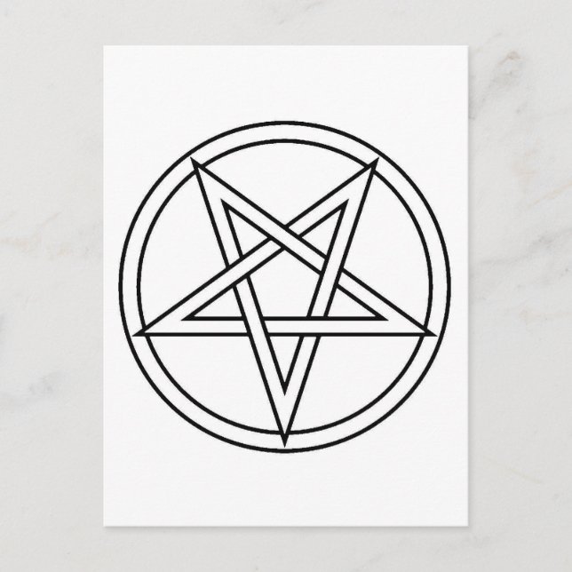 Black Inverterad Pentacle Vykort (Framsida)