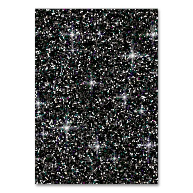 Black iridescent glitter bordsnummer (Framsidan)