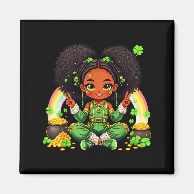 Black Irish Afro Black Girl African American St Pa Magnet (Framsidan)