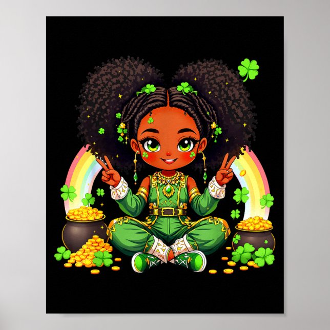 Black Irish Afro Black Girl African American St Pa Poster (Framsidan)