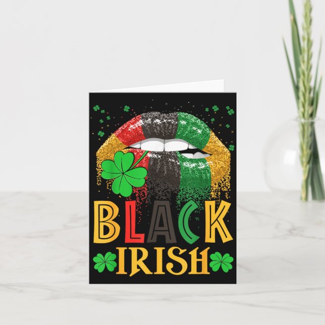 Black Irish Dripng Lips African American St Patric Kort (Framsida)