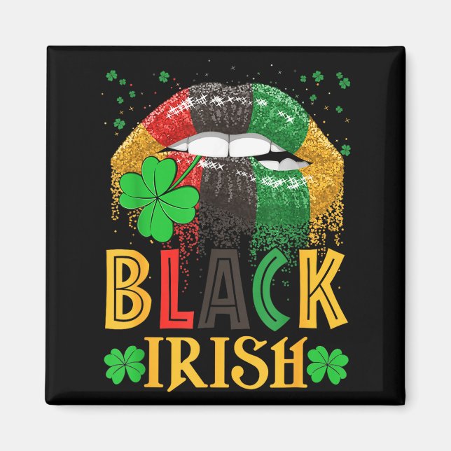 Black Irish Dripng Lips African American St Patric Magnet (Framsidan)