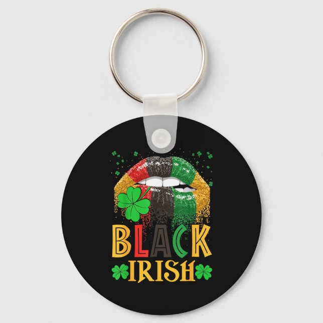 Black Irish Dripng Lips African American St Patric Nyckelring (Framsida)