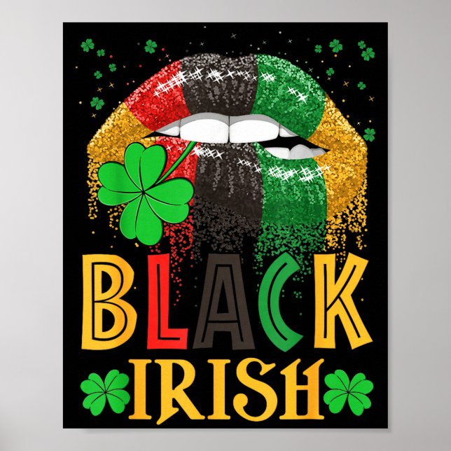 Black Irish Dripng Lips African American St Patric Poster (Framsidan)