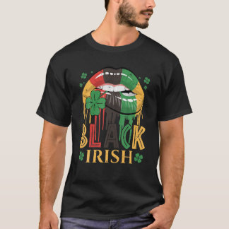 Black Irish Dripping Läppar African American St Pa T Shirt