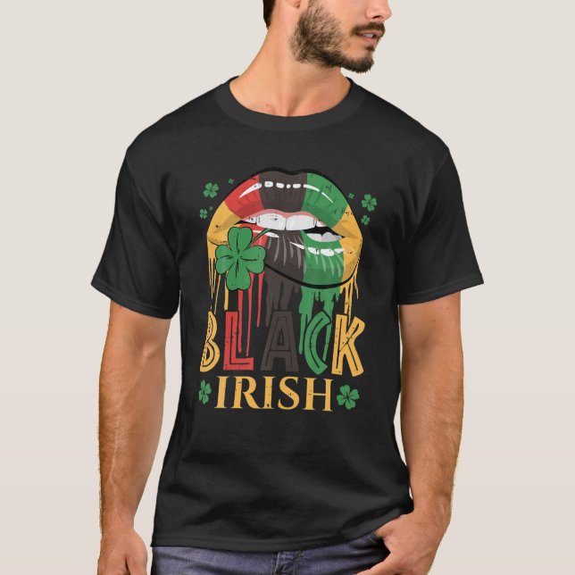 Black Irish Dripping Läppar African American St Pa T Shirt (Framsida)
