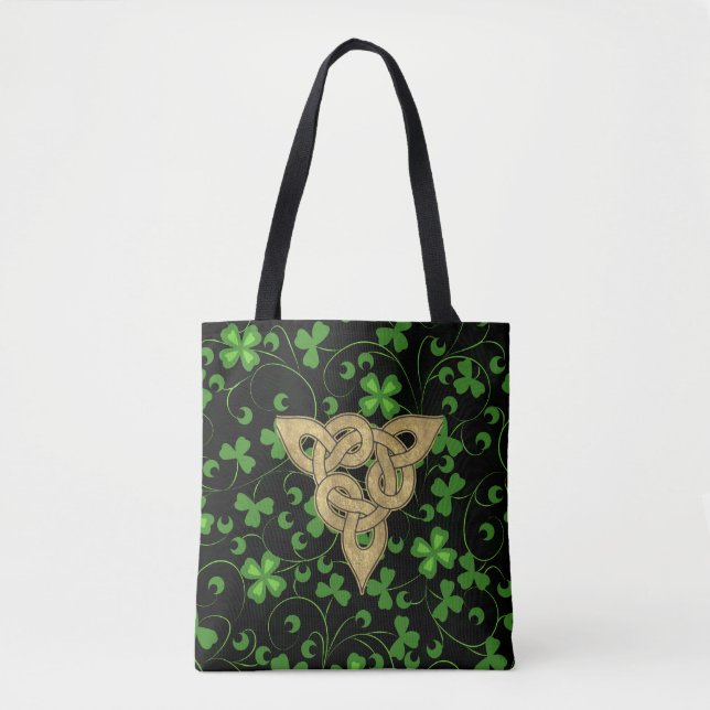 Black Irish Knotwork Tygkasse (Framsida)
