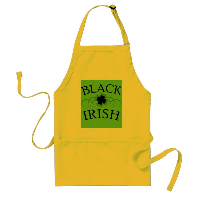 BLACK IRISH med Black Shamrock Förkläde (Framsidan)