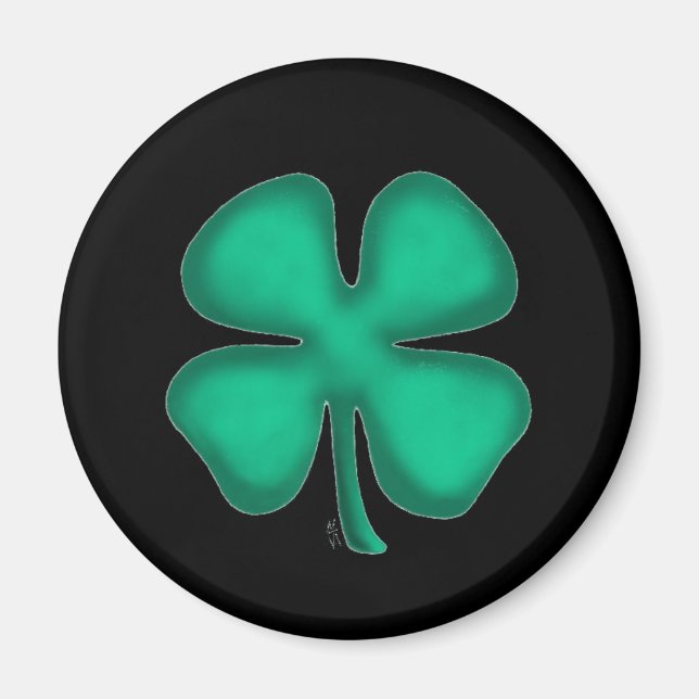 Black Irish Round Magnet (Framsidan)
