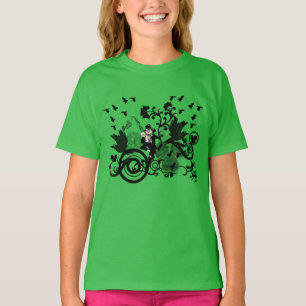 Black Irish Swirls and Leprechaunss T Shirt