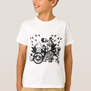 Black Irish Swirls and Leprechaunss Tee Shirt