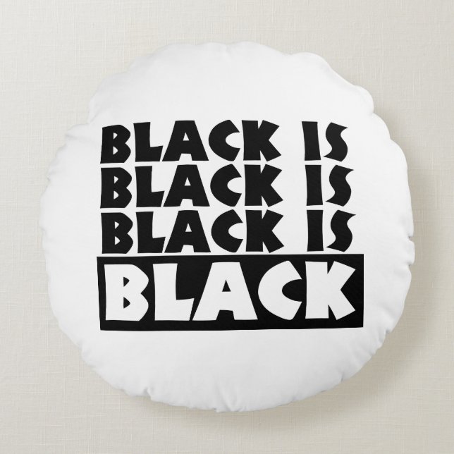 Black Is Black Rund Kudde (Framsidan)