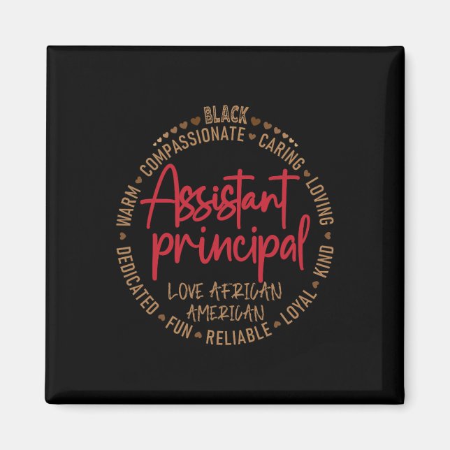Black Istant Principal Kärlek African American Magnet (Framsidan)