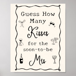 Black Italiane Möhippa gissar hur många Kisses Poster