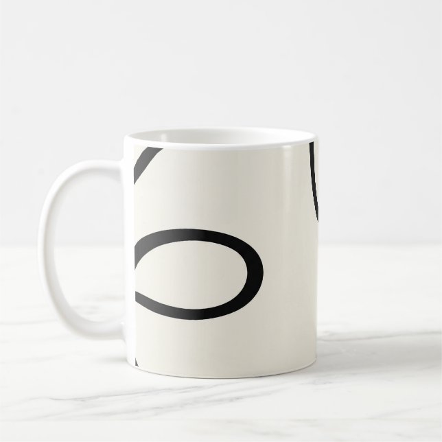 Black Ivory Flowing Line Abstract Kaffemugg (Vänster)