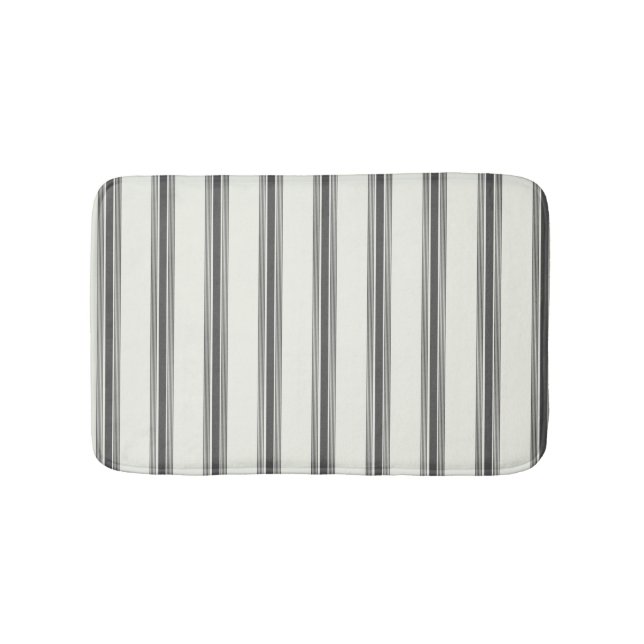 Black Ivory Lodrät Rand Mönster Badrumsmatta (Framsidan)