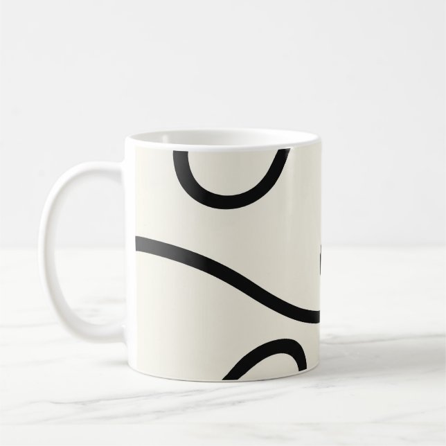 Black Ivory Loop Line Abstract Kaffemugg (Vänster)