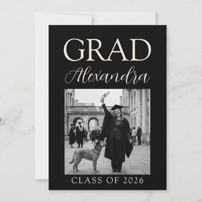 Black Ivory Veterinary Medicine Graduation Party Inbjudningar (Framsida)