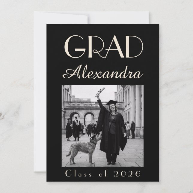 Black Ivory Veterinary Medicine Graduation Party Inbjudningar (Framsida)