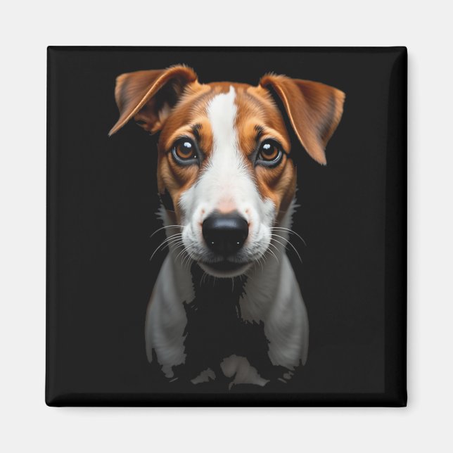 Black Jack Russell Terrier Hund Jack Russell Ansik Magnet (Framsidan)