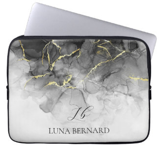 Black Jade Watercolor Bläck Anpassade Laptop Fodral