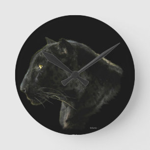 Black Jaguar Big Cat Animal-Älskare Wall Clock Rund Klocka