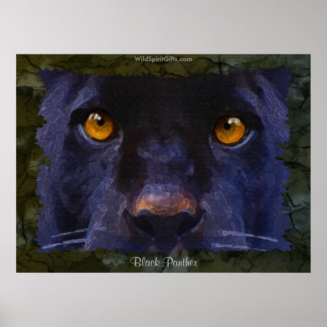 BLACK JAGUAR ~ BLACK PANTHER större Art Print Poster (Framsidan)